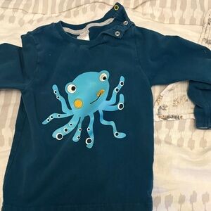 Kids Long-Sleeve Teal Octopus Tee